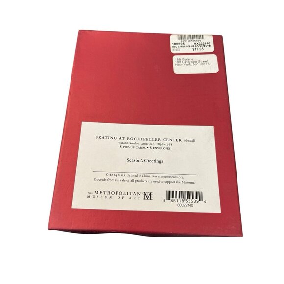 Ice Skating Rockefeller Center Pop Up 8 Christmas Cards W Envelopes New MOMA - Picture 3 of 3